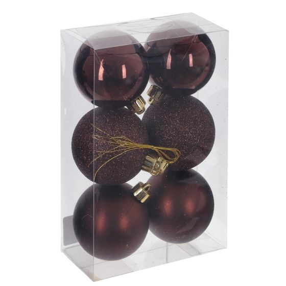 Набор из 6шт Украшение новогоднее &quot;Шар&quot;, D 6 см, L17,5 W6 H11,5 см