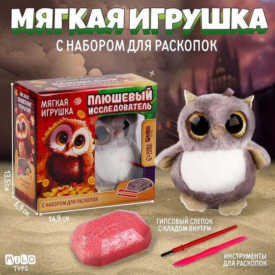 Подарочный набор на выпускной мягкая игрушка с раскопками «Сова»