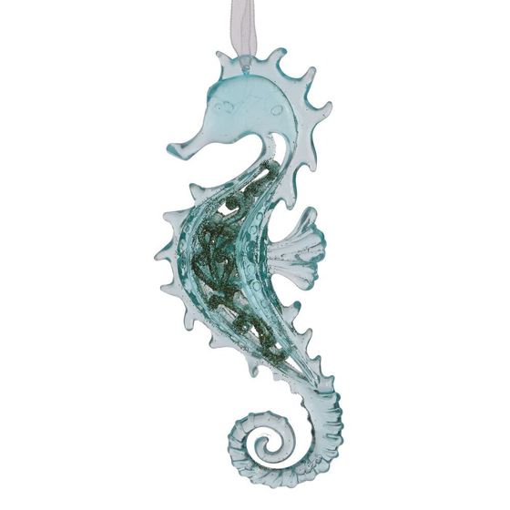 Украшение новогоднее &quot;Морской конек&quot;, L6 W2 H14 см, 2в.