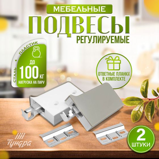 Навес мебельный для  кухон. шкафов “P02“, цвет серый, нагр.100 кг. на пару, набор 2 шт