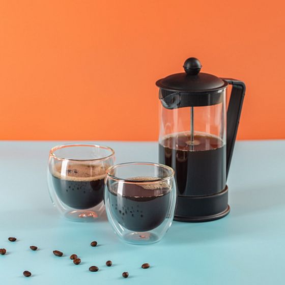 Набор для горячих напитков УЮТНЫЙ ВЕЧЕР 3пр (френч-пресс  термобокал 2шт)