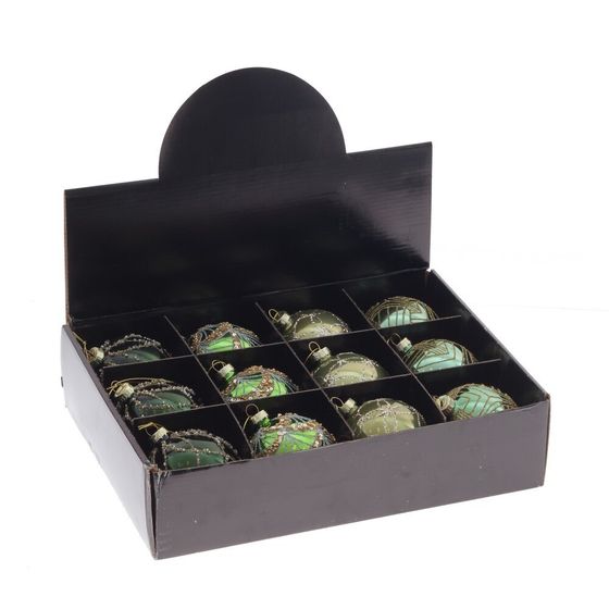 Набор из 12шт Украшение новогоднее &quot;Шар&quot;, D 8 см, L35 W25 H8,5 см