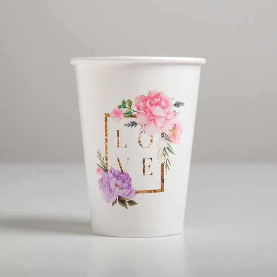 !Стакан для цветов 3 штуки LOVE, 350 мл