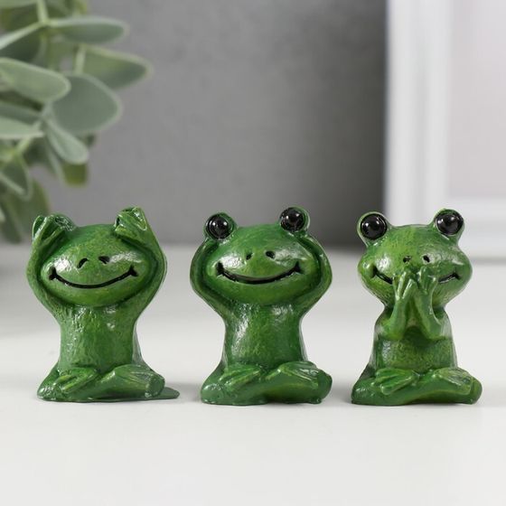 Фигурка полистоун «Сидящий лягушонок», 2.3×3.2×4 см, МИКС