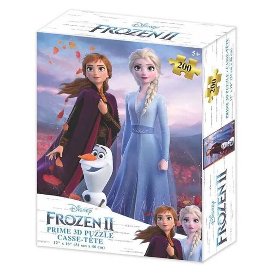 PRIME 3D Disney Frozen II Elsa Anna And Olaf Puzzle 200 pieces