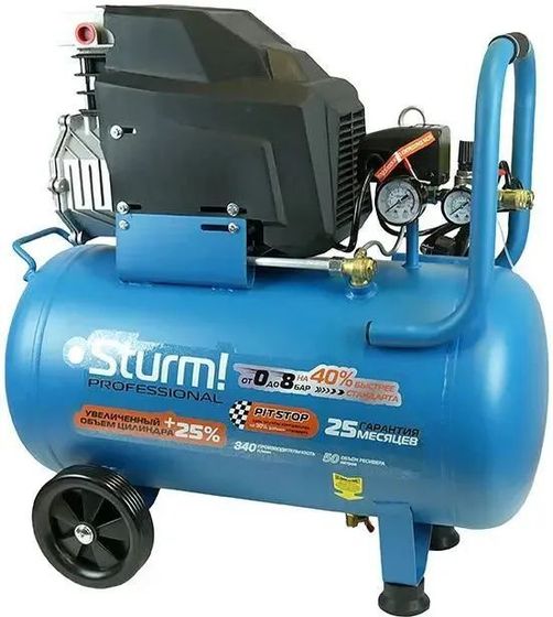 Компрессор масляный поршневой Sturm! AC93150P 340л/мин 8Бар 2000Вт голубой/черный