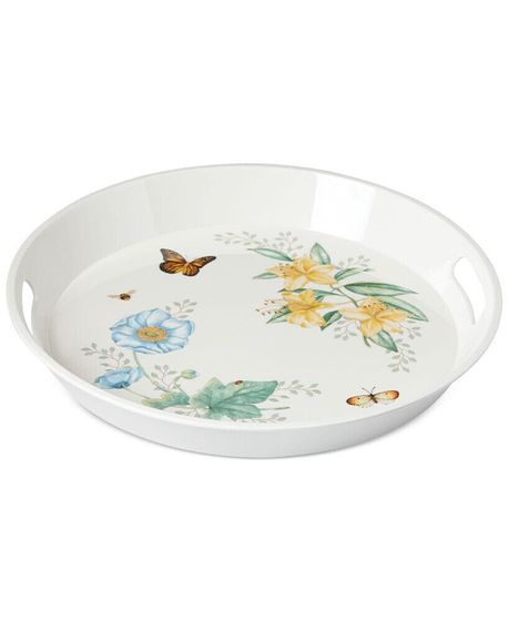 Butterfly Meadow Collection Melamine Large Round Handled Tray