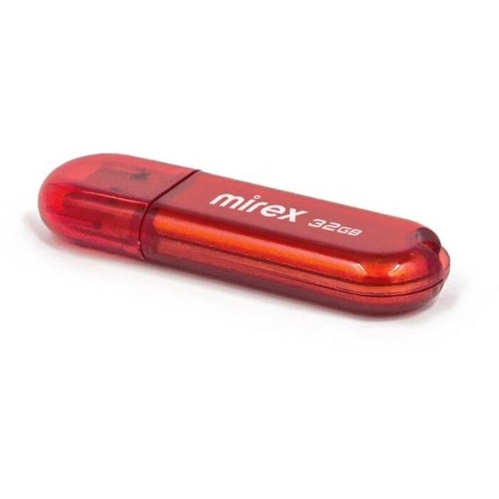 Флешка Mirex CANDY RED, 32 Гб ,USB2.0, чт до 25 Мб/с, зап до 15 Мб/с, красная