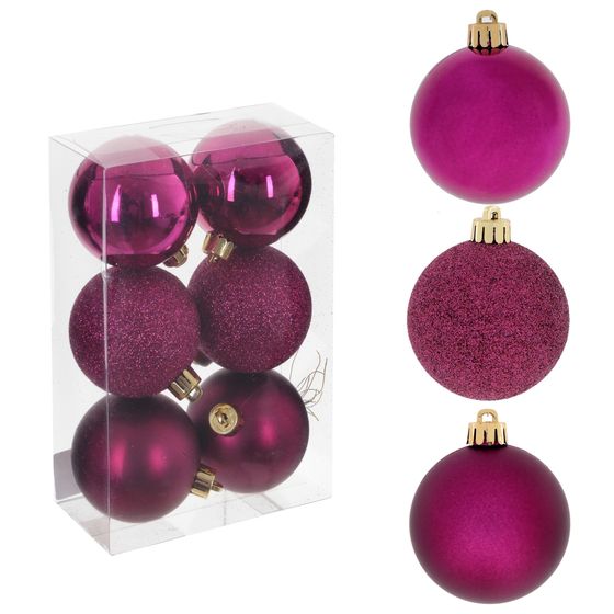 Набор из 6шт Украшение новогоднее "Шар", D6 см, L12 W12 H6 см