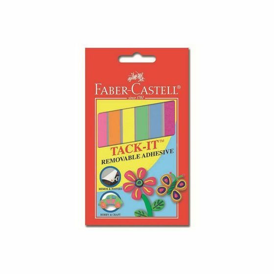 Клеящие подушечки Faber-Castell TACK-IT, цветные (6 цветов), 50 г, блистер
