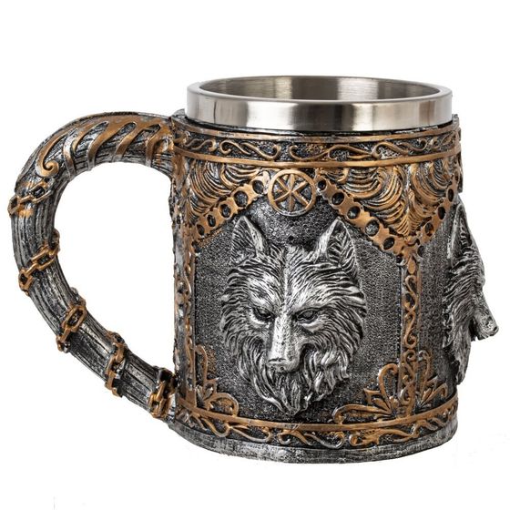 Кружка &quot;Волк&quot;, 450 мл, L16 W12 H11,5 см
