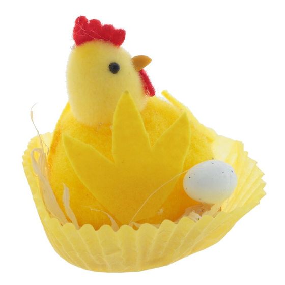 Фигурка декоративная &quot;Цыпленок в гнезде&quot;, L6 W6 H7 см, 2в.