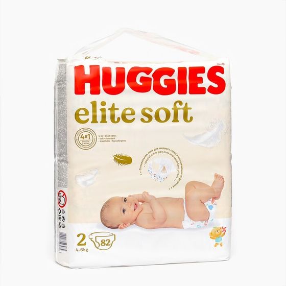 Подгузники &quot;Huggies&quot; Elite Soft 2, 4-6кг, 82 шт