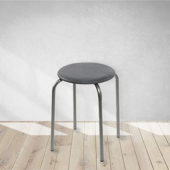 Табурет Ника эконом 2 круглый серый