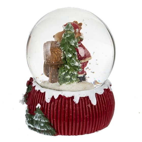 Фигурка декор в стекл шаре &quot;Мишка/Снеговик/Дед Мороз/Олень&quot;, D 6.5 см, L6,5 W6,5 H9 см, 4в.