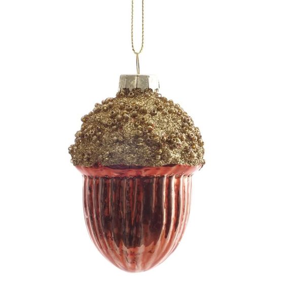 Украшение новогоднее "Желудь", L6 W6 H9 см, 4в.