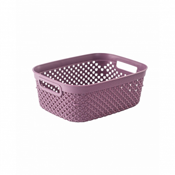 Коробка для хранения DIAMOND фиолетовая S 1.3л с ручками