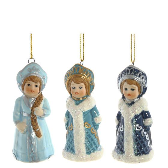 Украшение новогоднее "Снегурочка", L3,5 W3,5 H8 см, 3в.