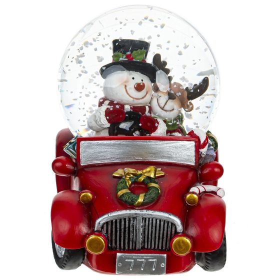 Фигурка декор в стекл шаре &quot;Снеговик и Олень&quot;, D 7 см, L10,5 W7 H9 см