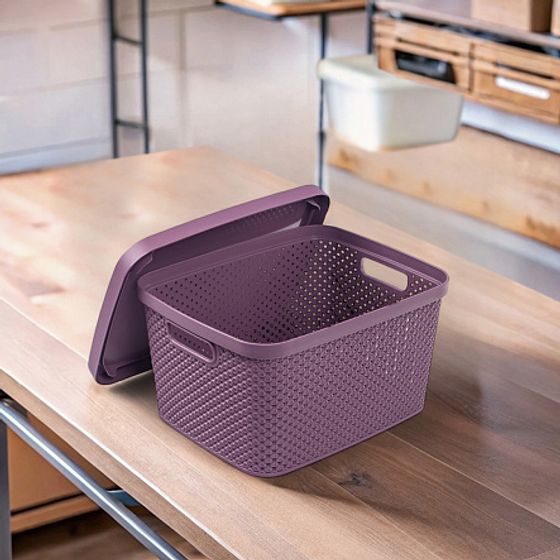 Коробка для хранения DIAMOND фиолетовая S 7л с крышкой