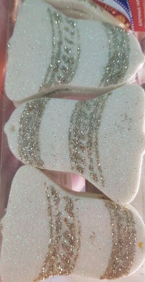 !09 Елочное украшение (набор 24 штуки) &quot;Колокольчики&quot; цвет бежевый с золотом