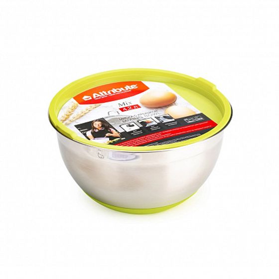 Миска с крышкой MIX зеленая 4.2л