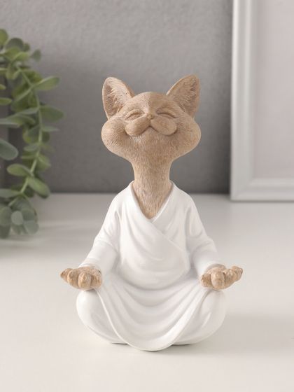 Фигурка полистоун «Кот дзен», 10×6.5×15 см