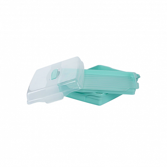 Контейнер POJEMNIKI NA CIASTO мятный прямоугольный