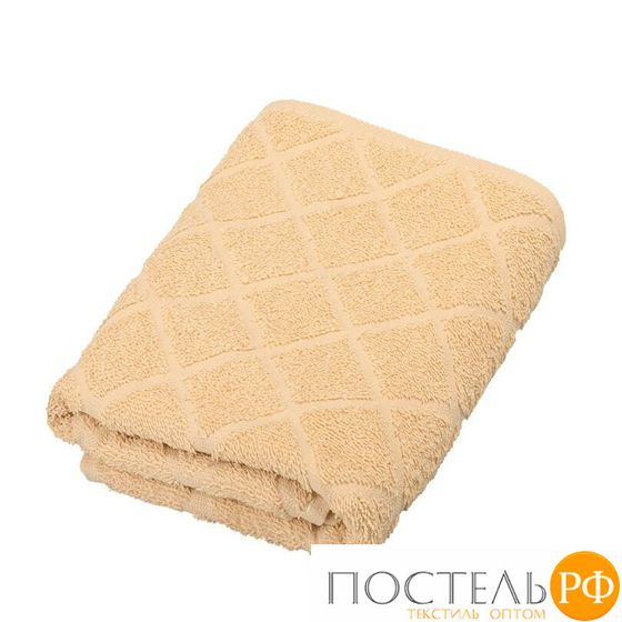529703/5 Полотенце махровое с бордюром &quot;Ромб&quot; бежевый 50*90, 420гр/м2