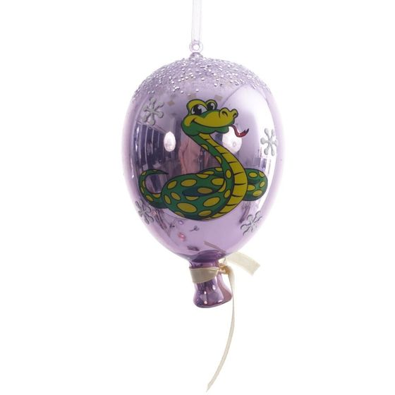 Украшение новогоднее &quot;Шарик со змейкой&quot;,  L7 W7 H11 см, 2в.