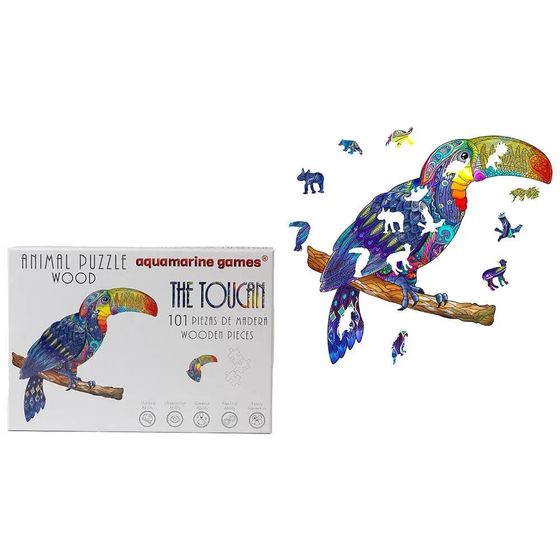 AQUAMARINE Animal Wood Toucan Puzzle