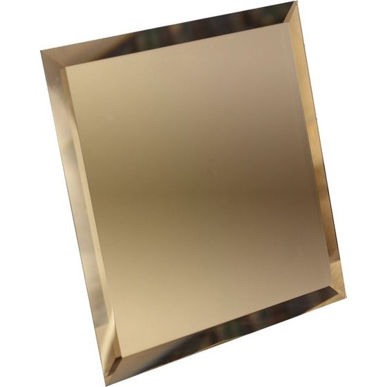 Квадратная зеркальная бронзовая плитка с фацетом 10 мм, 150х150 мм