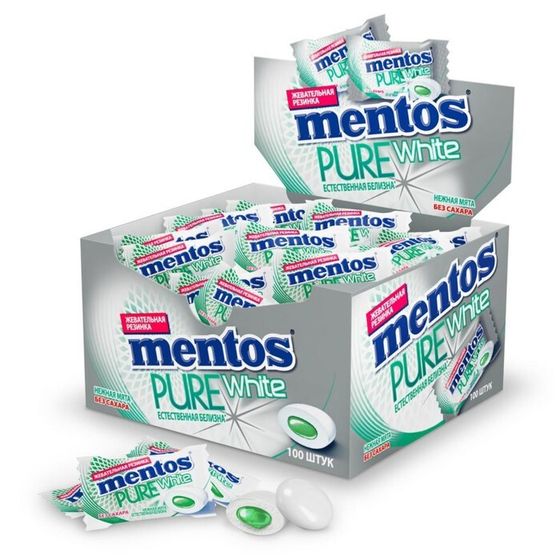 Жевательная резинка Mentos, нежная мята, 2 г