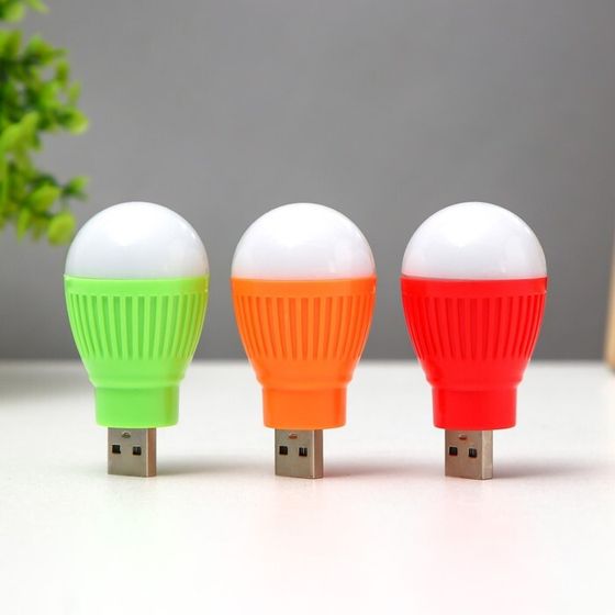 Ночник &quot;Лампочка&quot; LED USB МИКС 3,5х3,5х6,5 см RISALUX