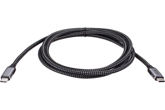 Кабель Vcom USB Type-C(m)-USB Type-C(m) 1.8м серый/черный (CU420M-1.8M)