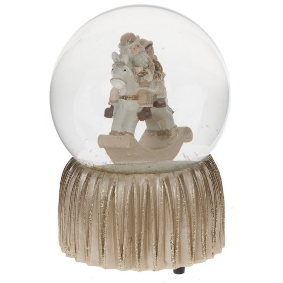 Фигурка декор в стекл шаре &quot;Дед Мороз на лошадке&quot; (муз с ключ), D 9 см, L9,5 W9,5 H14 см