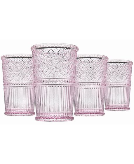 Claro Modern Vintage Tumbler Glasses, Set of Four, 12 oz