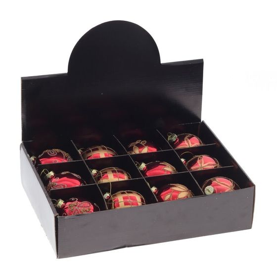 Набор из 12шт Украшение новогоднее &quot;Шар&quot;, D 8 см, L35 W25 H8,5 см