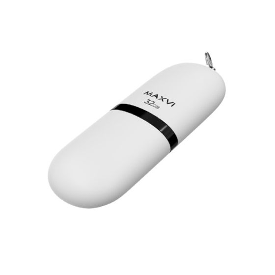 Флешка Maxvi SF, 32 Гб, USB2.0, чт до 25 Мб/с, зап до 15 Мб/с, белая