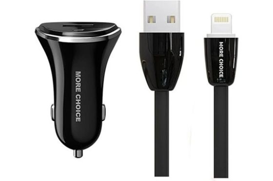 Автомобильное З/У More Choice AC22i 2.4A Apple Lightning черный
