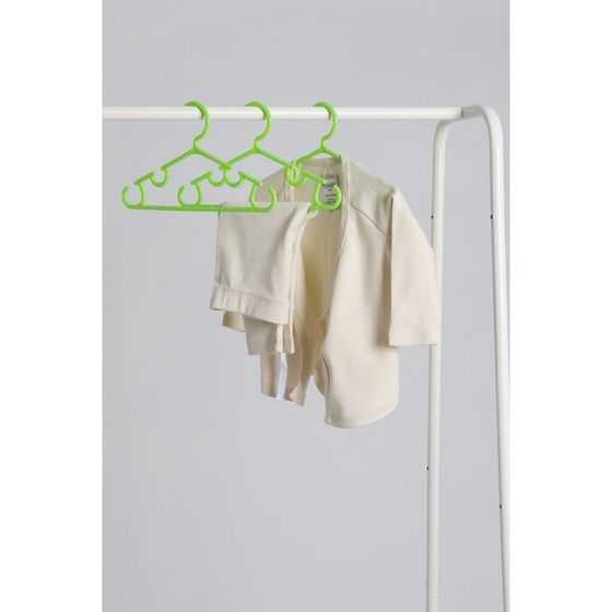 Плечики - вешалки для одежды детские Доляна, 26,5×14 см, 10 шт, цвет зелёный