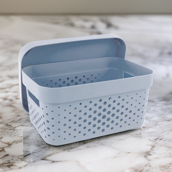 Коробка INFINITY перфорированная с крышкой 4.5л серая