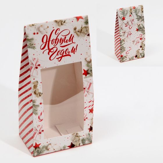 !09 Комплект из 5 штук: Коробка складная «С Новым годом!», 9×19×6 см.