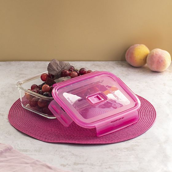 Контейнер ПЮРБОКС АКТИВ НЕОН РОЗОВЫЙ 1220мл прямоугольный