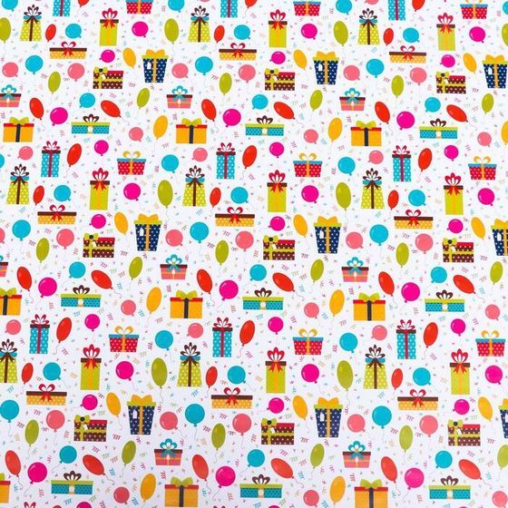 !Набор глянцевой бумаги (3 листа) с печатью &quot;С днем рождения&quot;, 70 х 100 см.