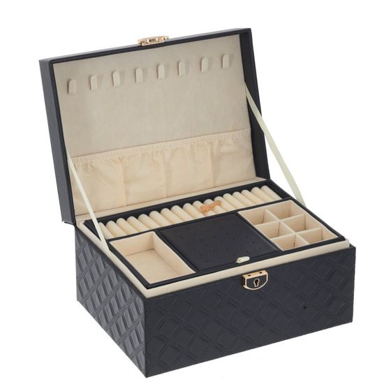 Шкатулка для украшений с дорожным футляром, Д25 Ш18 В12,5 см