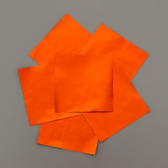 Фольга для конфет 10×10 см 100 шт., оранжевая