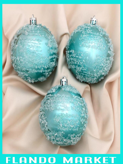 !09 Набор елочных шаров пластик (набор 3 штук) «Джейн», d=8 см, цвет зелёный