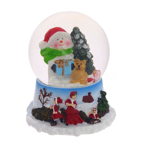 Фигурка декор в стекл шаре &quot;Дед Мороз/Снеговик&quot;, D4,5 см, L5 W5 H6 см