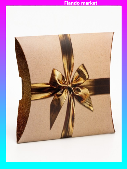 !09 Коробка складная (набор 4 штуки) "Золотой бант", 19 х 14 х 4 см.